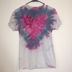 Heart tie dye shirt